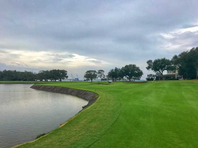 View of the 18th green from Plantation at Sea Island Golf Club