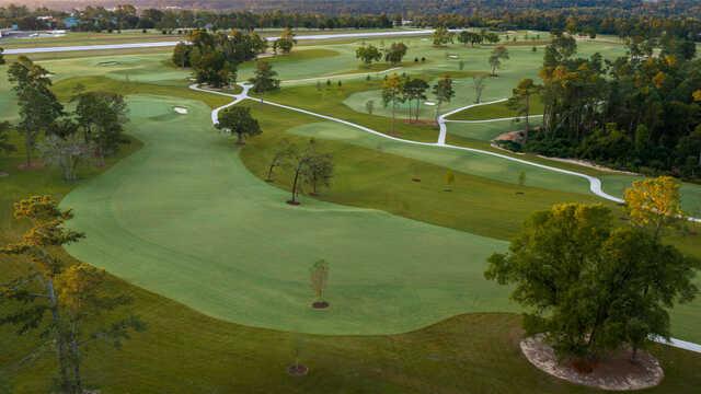 Aerial view of a green from Augusta Municipal Golf Course.