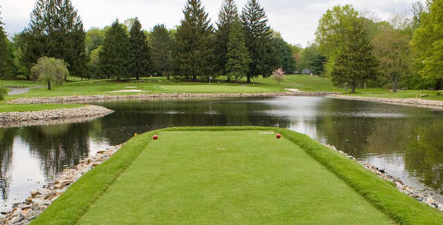 A view from a tee at Race Brook Country Club.