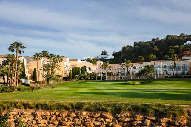 View of the 18th hole from the North Course at Real Golf La Manga Club.