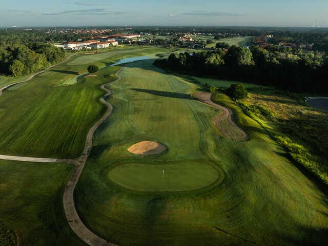 Aerial view of the 10th hole from Providence Golf Club.