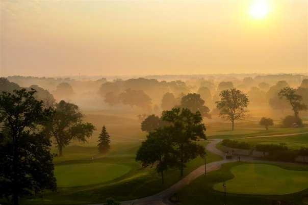 Morning fog over Eaglewood Resort & Spa
