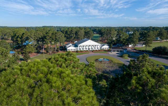 Aerial view of the clubhouse at Brunswick Golf Club.