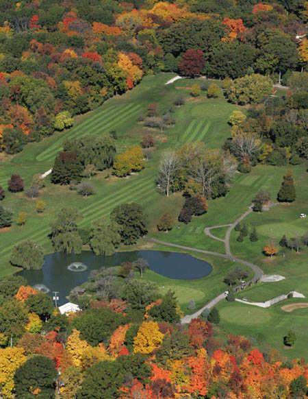 A fall aerial view from Woodruff Golf Course