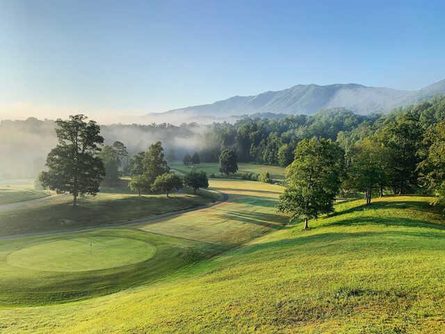 View of a green from Wild Laurel Golf Course.