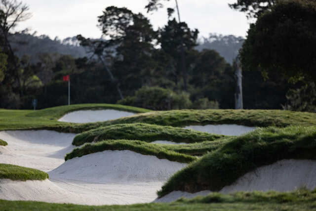 View of the bunker from the 10th green at Del Monte Golf Course.