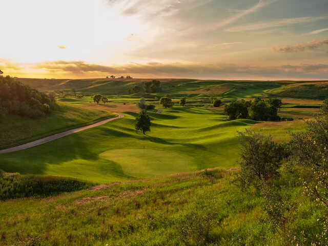 View of a green from Hawktree Golf Club.