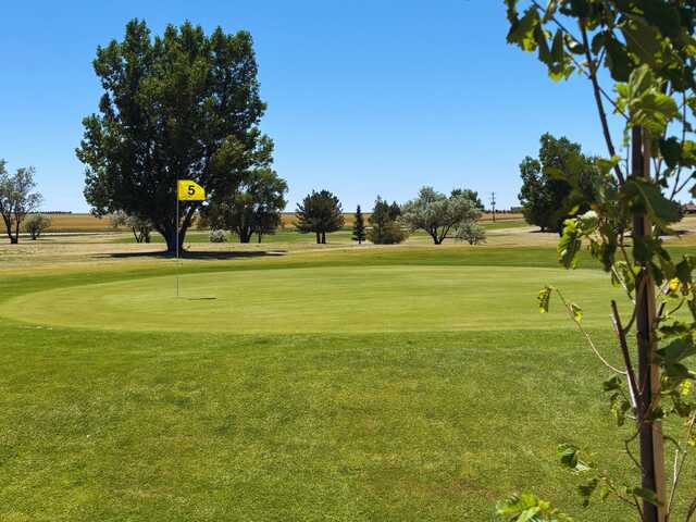 View of the 5th green from Golden Plains at Akron Golf Course.