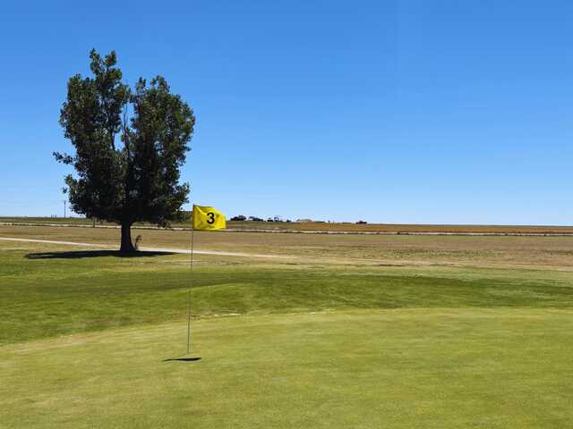 View of the 3rd green from Golden Plains at Akron Golf Course.
