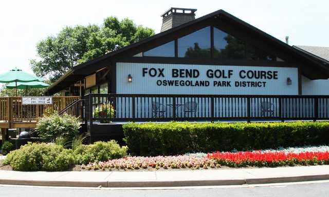 A view of the clubhouse at Fox Bend Golf Course.