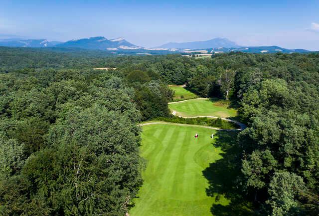 Aerial view of the 13th hole from Izki Golf.