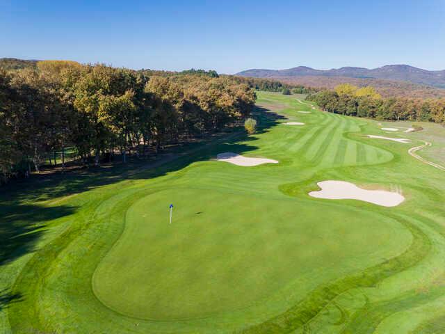 Aerial view of the 16th hole from Izki Golf.