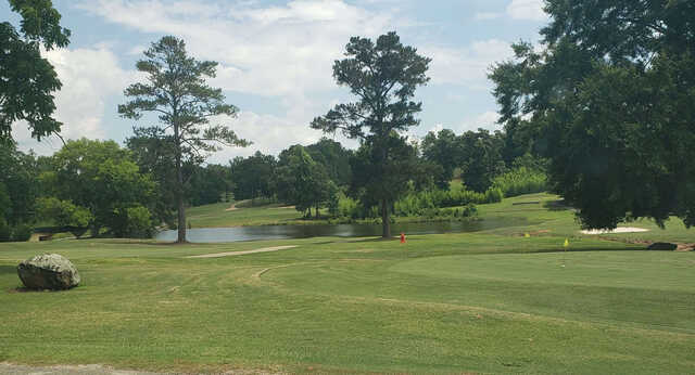 A view of the practice putting green at Lake Jonesco Golf Course.