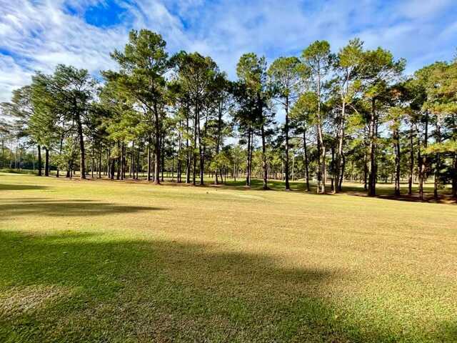 A view of a tee at Twisted Pine Golf Course.