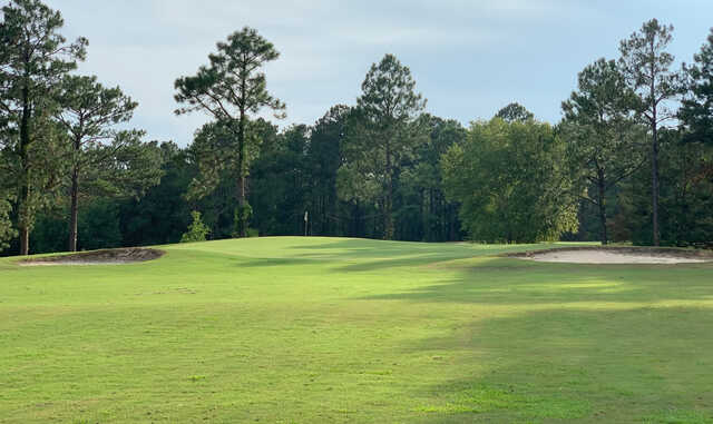 A view of a well protected green at PineKnoll Golf Club.