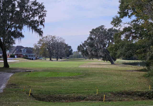 A view of a tee at Stone Creek Golf Club.