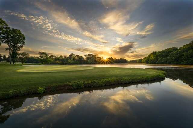 A view of the 18th hole at Mountain Course from Mirror Lake Golf Club.