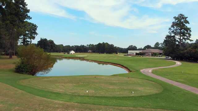 A view of a tee at Landings Golf Club.