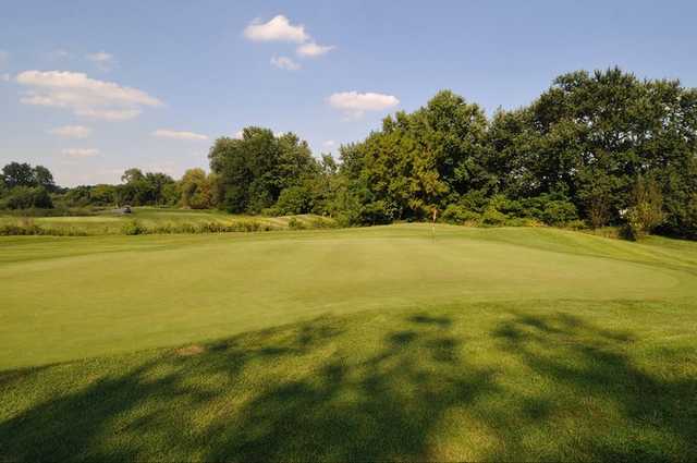 A view of the 3rd green at Mud Run Golf Course