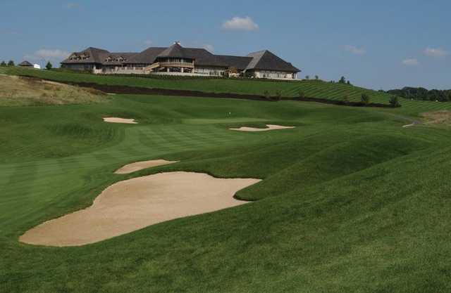 A view of the clubhouse at Virtues Golf Club