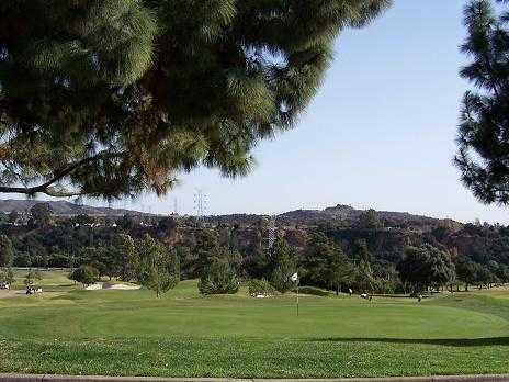 A view of green #18 at San Dimas Canyon Golf Course