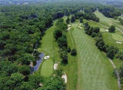 Aerial view of hole #1 at Tradition Golf Club at Oak Lane