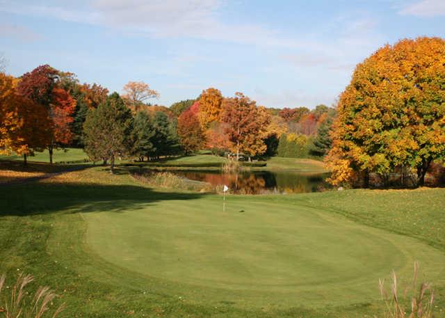 A fall view of green at Oak Ridge Golf Club