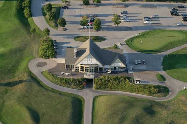 Aerial view of the clubhouse at Washington County Golf Course