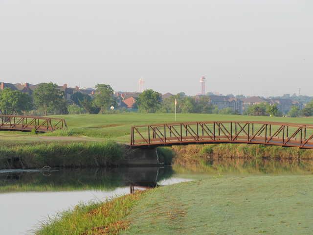 A view over the bridge of a green at Riverside Golf Club