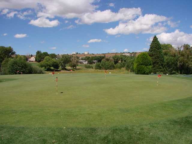 A view of the practice putting green at Prescott Golf Club