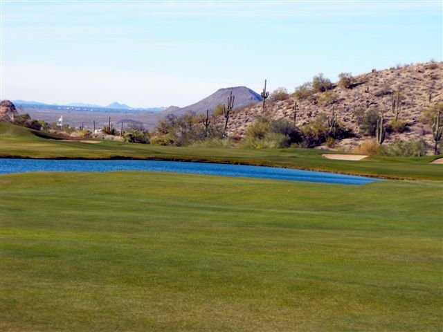 A view of the 18th hole at Las Sendas Golf Club