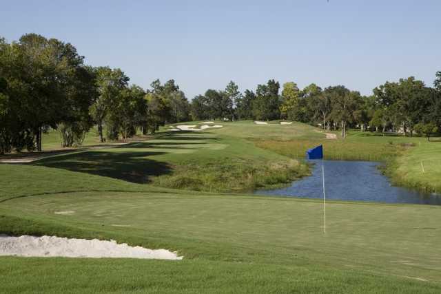 A view of green #13 and hole #14 from El Dorado at Quail Valley Golf Course