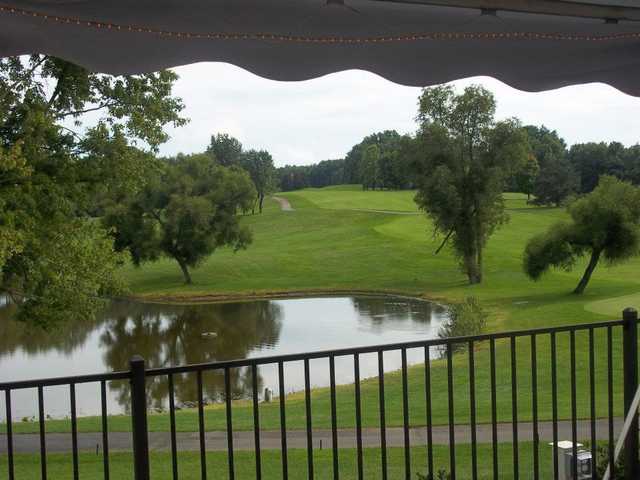 A view from the clubhouse patio at Thornapple Creek Golf Club
