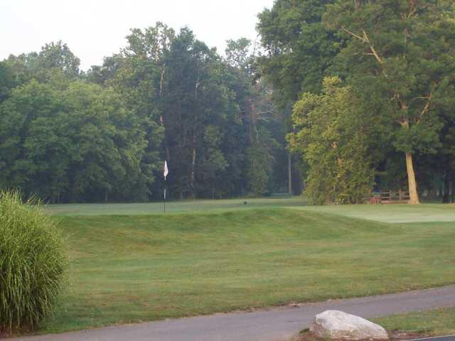 A view of a green with a cart path in foreground from Ambassador at Hickory Valley Golf Club