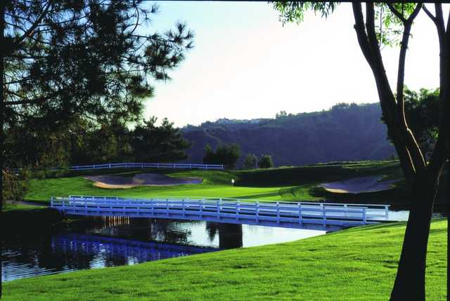 A view over the bridge of green at Mountain Gate Country Club