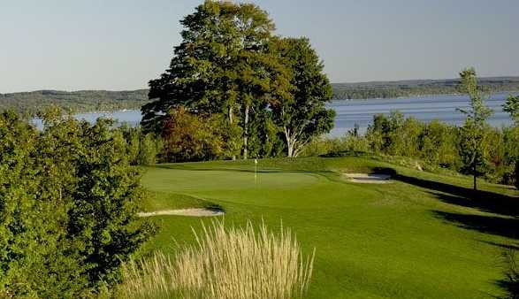A view of green #7 at Torch Golf Course from A-Ga-Ming Golf Club