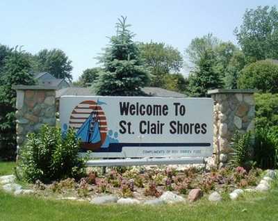 A view of the entrance sign at Saint Clair Shores Country Club