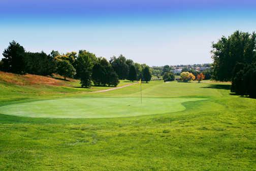 A view of green #18 at Valley Hi Municipal Golf Course