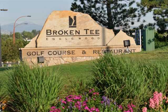 A view of the front sign at Broken Tee Englewood Golf Course