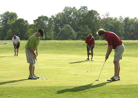 A view of the practice area at Thunderbolt Pass Golf Course