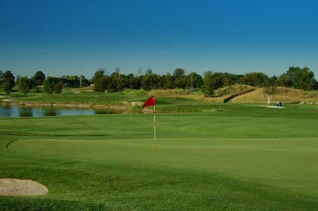 A view of green #8 at Mystic Ridge from Oakville Executive Golf Course
