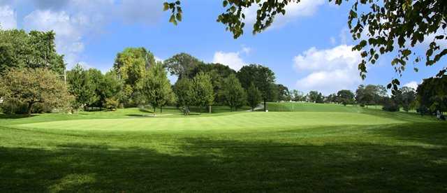 A view of the 3rd green at Baer course from Schaumburg Golf Club.