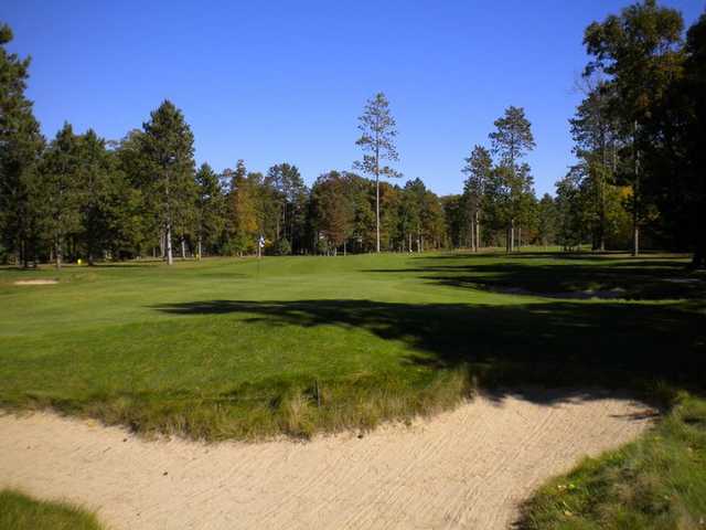 A view of the 18th green at White Pine National Golf Club
