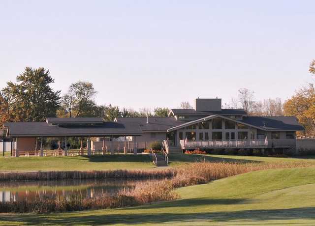 A view of the clubhouse at Currie Golf Course