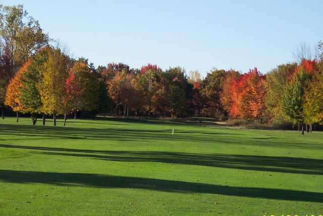 A fall view of hole #14 at Sandy Ridge Golf Course