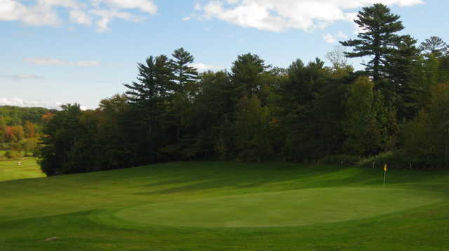 A view of the 5th green at Goose River Golf Club