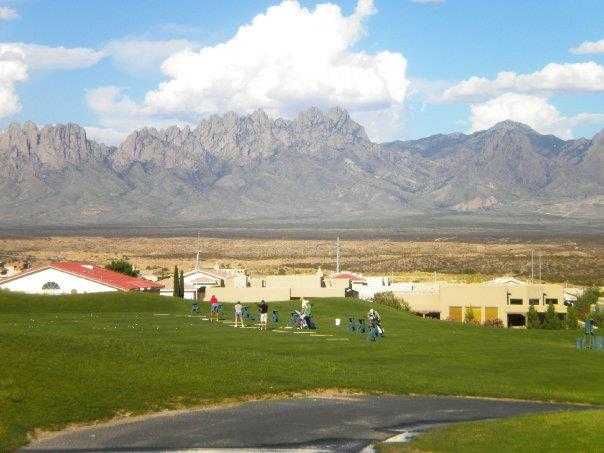 A view of the driving range tees from Sonoma Ranch Golf Course