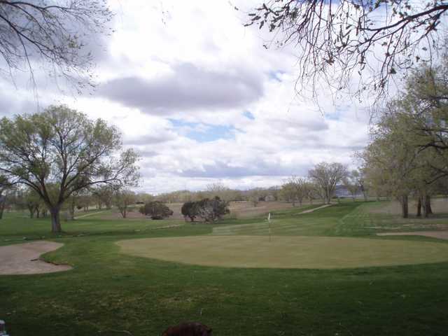 A view of the 14th green at Santa Fe Country Club