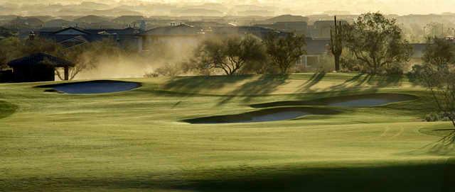 A morning view of the 16th hole at Founder's Course from Verrado Golf Club.