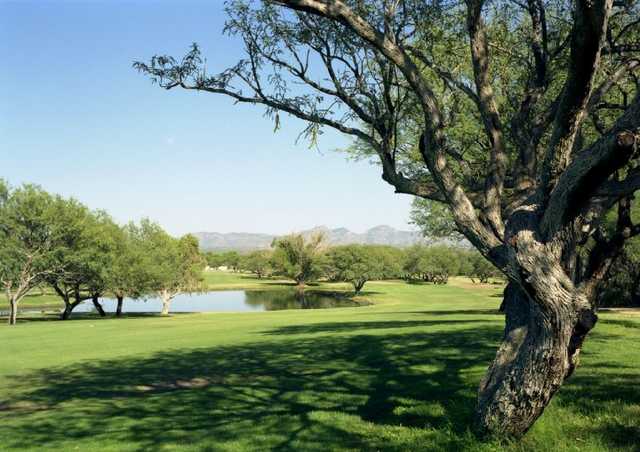 A view of fairway with water coming into play from left at Rio Rico Golf Club